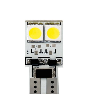 24V Hyper-Led 12 - 4 SMD x 3 chips - dal T10 - Bifocus - W2,1x9,5d - 2 pz  - D Blister - Bianco - Doppia polarità - Resistenza i