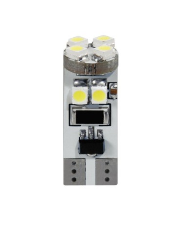 24V Hyper-Led 24 - 8 SMD x 3 chips - dal T10 - Trifocus - W2,1x9,5d - 2 pz  - D Blister - Bianco - Doppia polarità - Resistenza