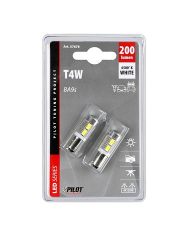 9 32V Led Series - 10 SMD - dal T4W - BA9s - 2 pz  - D Blister - Bianco - Doppia polarità