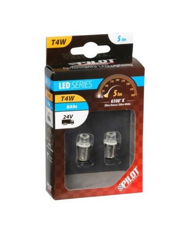 24V Micro lampada 1 Led - dal T4W - BA9s - 2 pz  - D Blister - Bianco