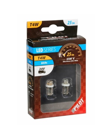 24V Micro lampada 4 Led - dal T4W - BA9s - 2 pz  - Scatola - Bianco