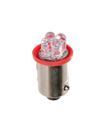 24V Micro lampada 4 Led - dal T4W - BA9s - 2 pz  - D Blister - Rosso