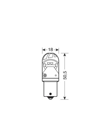 9 30V Mega-Led HP-4 - 4 SMD x 1 chip - dal PY21W - BAU15s - 1 pz  - D Blister - Arancio