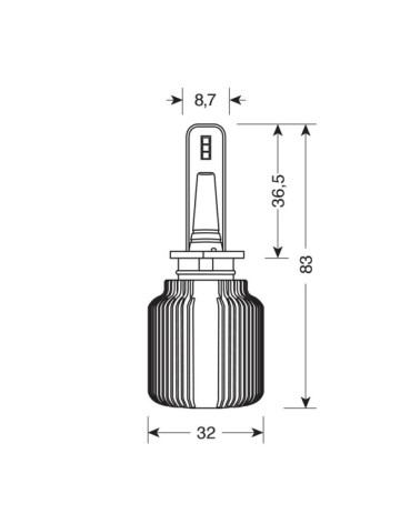 9-32V Halo Led Serie 3 Blade - dal H1 - 16W - P14,5s - 2 pz  - Scatola