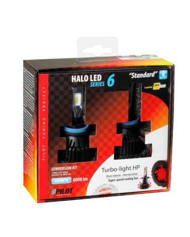 9-32V Halo Led Serie 6 Standard - dal H8-H9-H11-H16 - 30W - PGJ19-X - 2 pz  - Scatola