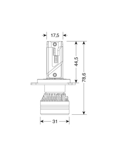 9-32V Halo Led Serie 9 Ultra Power Compact - dal H4 - 45W - P43t - 2 pz  - Scatola