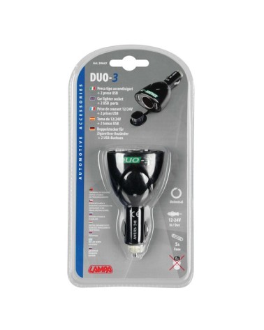 Duo-3, presa corrente con USB, 12 24V