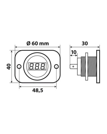 Ext-9, voltimetro digitale, 6 30V