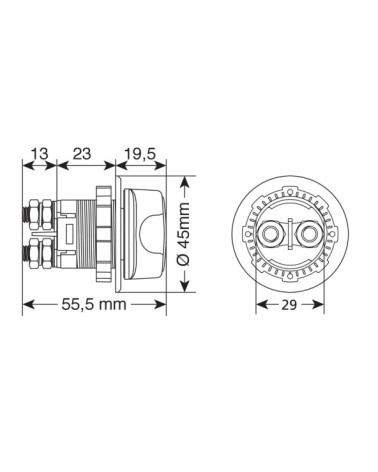 Ext-11, interruttore stacca batteria a 3 posizioni, 12 32V