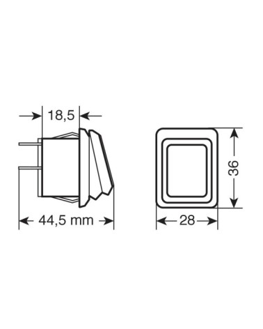 Interruttore impermeabile con spia a Led - 12 24V - Rosso