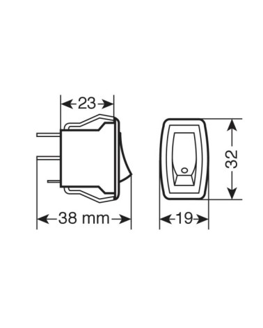 Micro interruttore con spia a Led - 12 24V - Blu