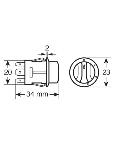 Interruttore a rotazione - 12 24V - 10A