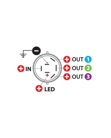 Interruttore a rotazione - 12 24V - 10A