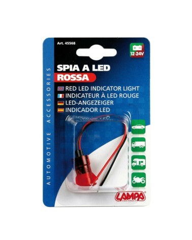 Spia a Led rosso - 12 24V - 20A