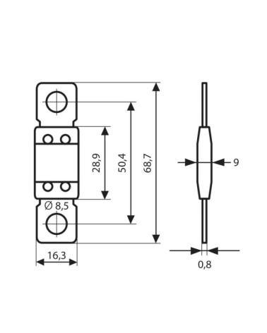 Maxi+, fusibile lamellare tipo ANL 12 32V - 80A