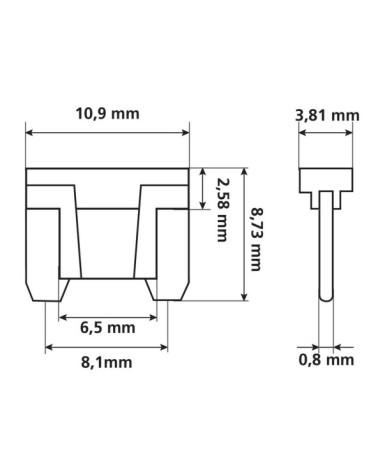 Set 10 fusibili lamellari micro-low profile, 12 32V