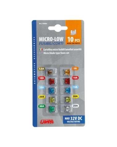 Set 10 fusibili lamellari micro-low profile, 12 32V