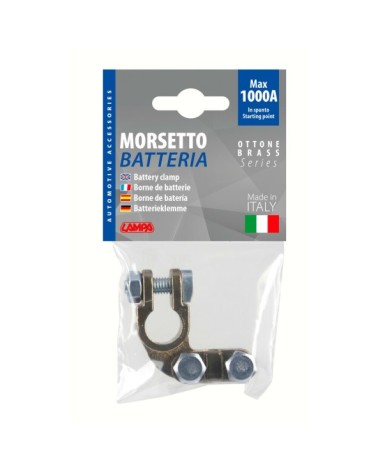 Morsetto batteria pesante  fissaggio cavo a piastrina - max cavo d. 70 mm² - Polo negativo