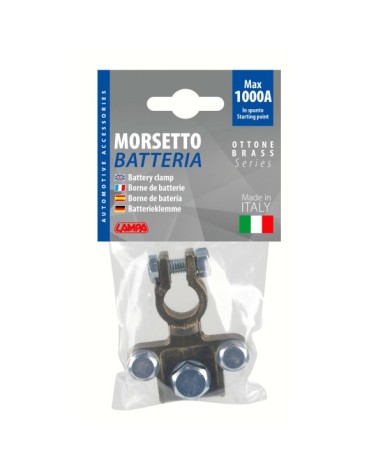 Morsetto batteria pesante  fissaggio cavo a capocorda su vite - foro capocorda d. 8 10 8 mm - Polo positivo