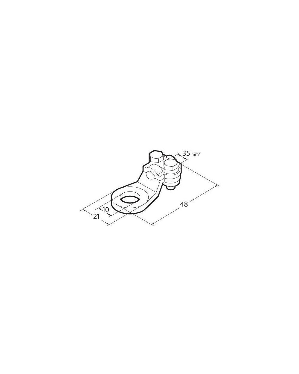 Lampa Morsetto batteria zincato; fissaggio cavo a capocorda con dado ad  aletta - Polo positivo - Foro capocorda Ø 10 mm