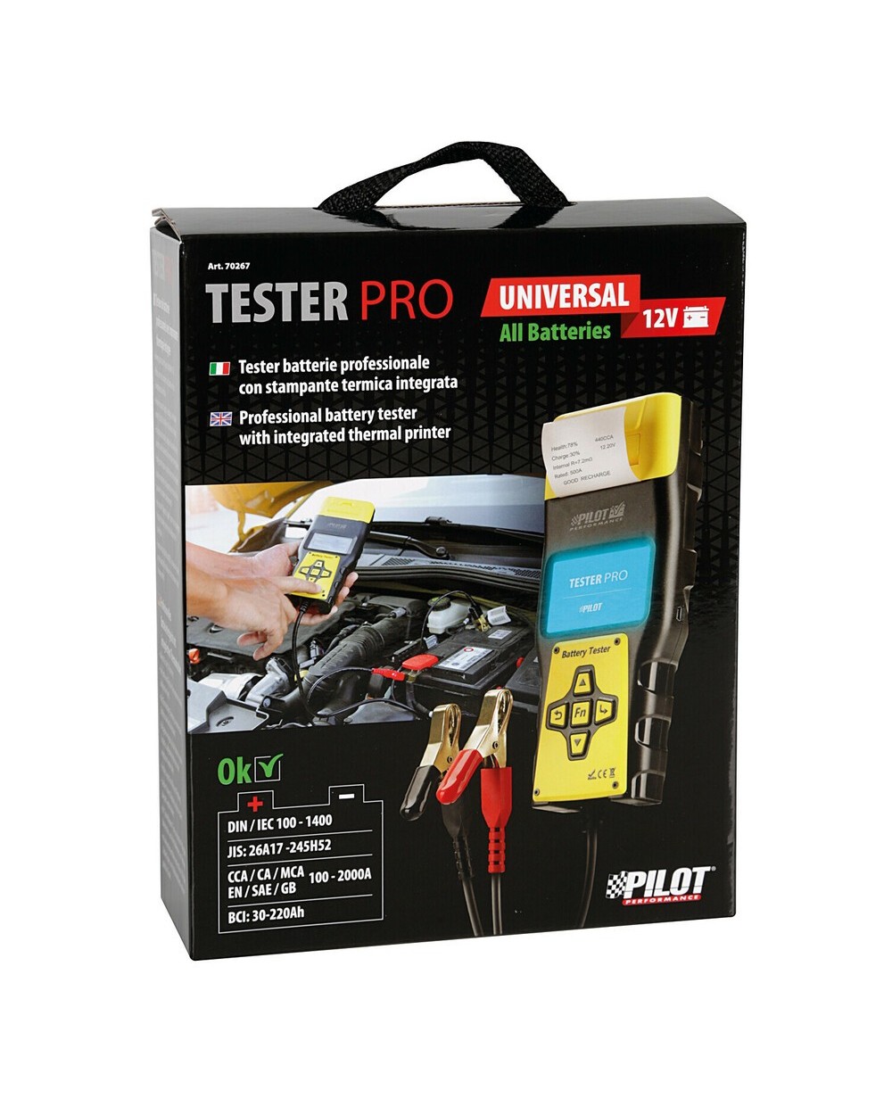 Tester-Pro, tester batterie professionale con stampante termica