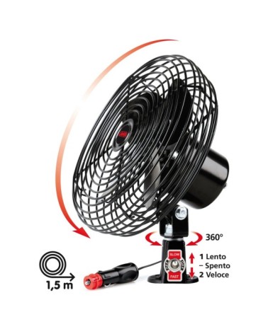 Premium, ventilatore in metallo d. 8” - 24V