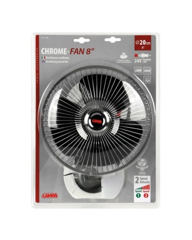 Chrome-fan, ventilatore con ventosa d. 8" - 24V