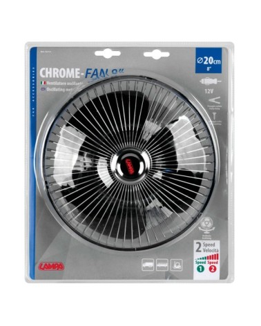 Chrome-Fan, ventilatore d. 8" - 12V