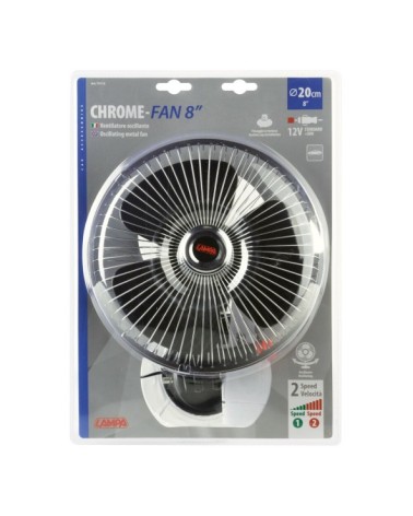 Chrome-fan, ventilatore con ventosa d. 8" - 12V