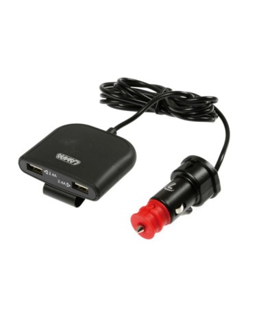 Caricabatteria 4 porte Usb con prolunga - Fast Charge - 7800 mA - 12 24V