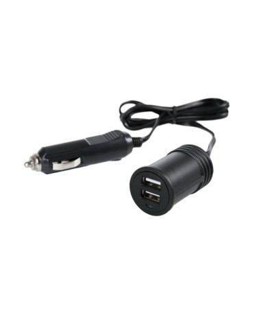 Caricabatteria 2 porte Usb con prolunga - 3000 mA - 12 24V