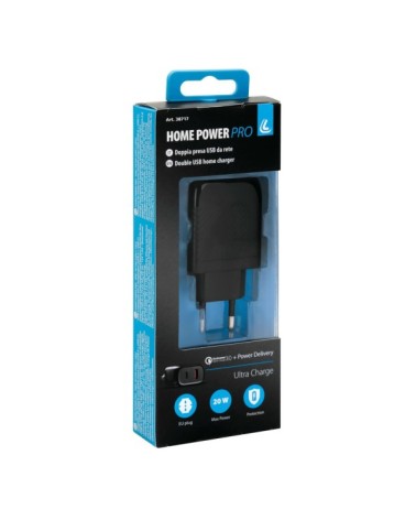 Home Power Pro, caricabatteria da rete con 2 porte USB - Ultra Fast Charge - 20W - 100 230V