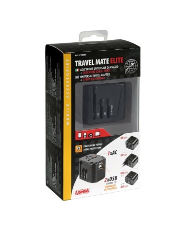 Travel Mate Elite, adattatore universale da viaggio + caricatore Usb a 2 porte