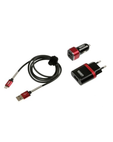 Kit 3 in 1 Universal dal Apple 8 pin   Micro Usb - Fast Charge - 12 24V + 230V