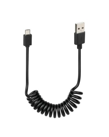 Cavo a spirale Usb  al  Micro Usb - 100 cm - Nero