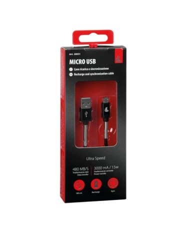 Cavo Usb  al  Micro Usb - 100 cm - Nero