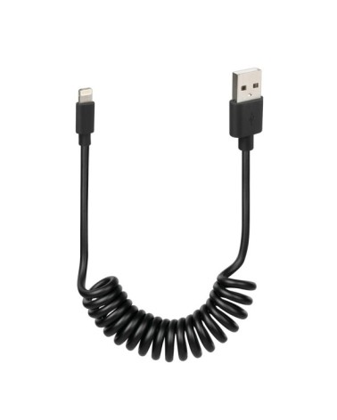 Cavo a spirale Usb  al  Apple 8 Pin - 100 cm - Nero