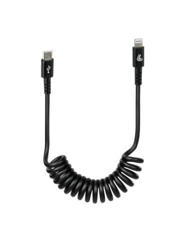 Cavo a spirale Usb Type-C  al  Apple 8 Pin - 100 cm - Nero