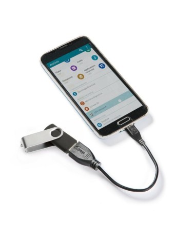 Cavo OTG Usb  al  Micro Usb - 20 cm - Nero