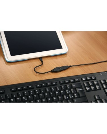 Cavo OTG Usb  al  Micro Usb - 20 cm - Nero