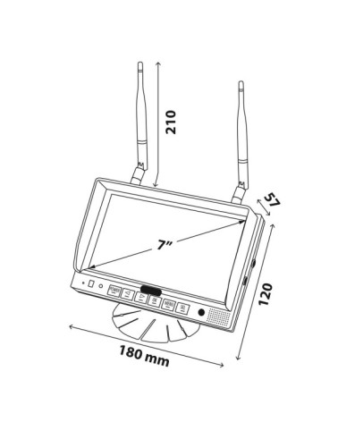 M4, Monitor LCD 7" Wireless, Cam 1+2+3+4