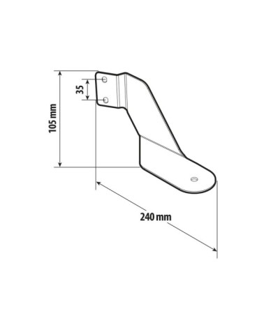 Staffa per antenna CB, versione corta - compatibile per  Iveco Stralis dal 08 02 al 12 12 -  Iveco Stralis dal 07 12 al 12 19 -