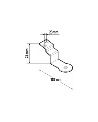 Staffa per antenna CB, versione corta - compatibile per  Man TGA dal 03 99 al 05 10 -  Man TGL dal 05 05 al 10 21 -  Man TGM dal