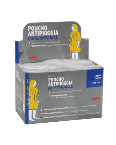 Poncho impermeabile anti pioggia, display 24 pz