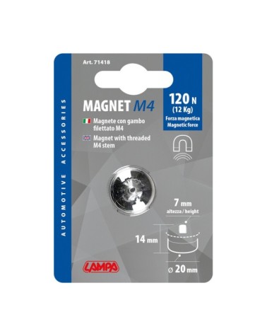 Magnet M4, magnete con gambo filettato M4