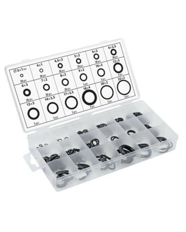 O-Ring, assortimento 225 pz, 18 misure