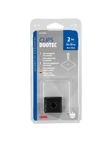 Clips Duotec auto-accoppianti, foro centrale, set 2 pz - 30x30 mm