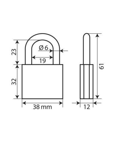 Standard, lucchetto in ottone - 40 mm