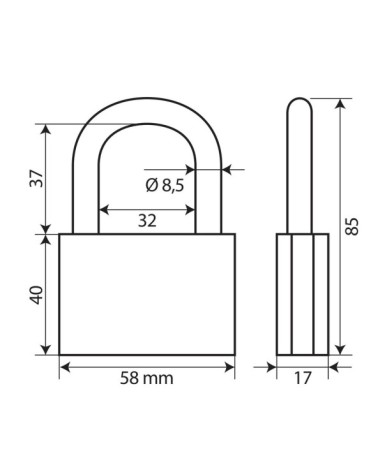 Standard, lucchetto in ottone - 60 mm