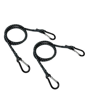 Snap-Hook, coppia corde elastiche con moschettoni in alluminio